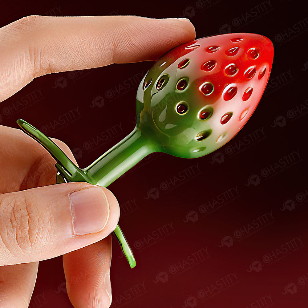 LOCKINK Strawberry Butt Plug With Gemstone