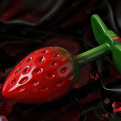 LOCKINK Strawberry Butt Plug With Gemstone