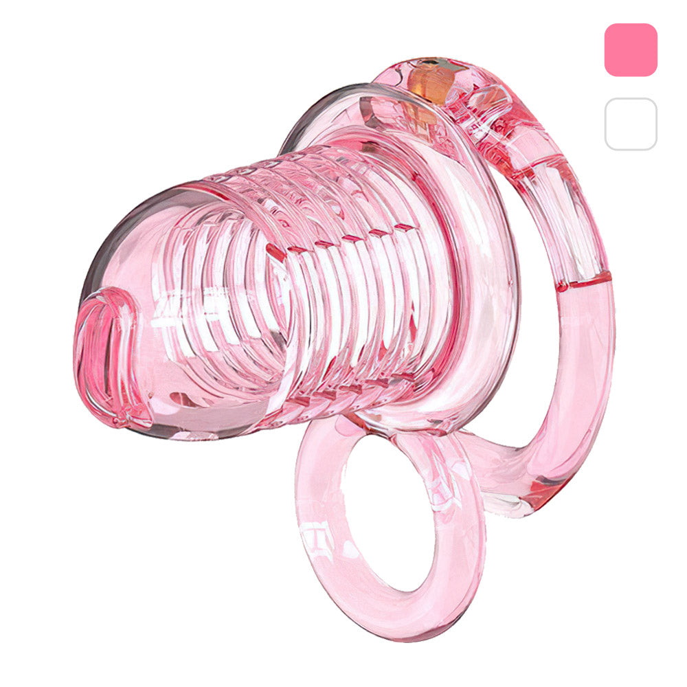 Stretchable Spring Loaded See-Through Chastity Cage