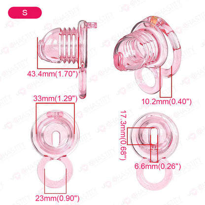 Stretchable Spring Loaded See-Through Chastity Cage