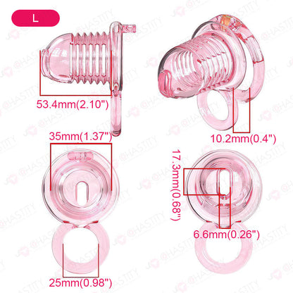 Stretchable Spring Loaded See-Through Chastity Cage