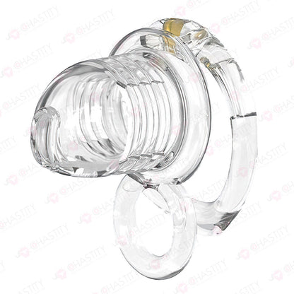 Stretchable Spring Loaded See-Through Chastity Cage