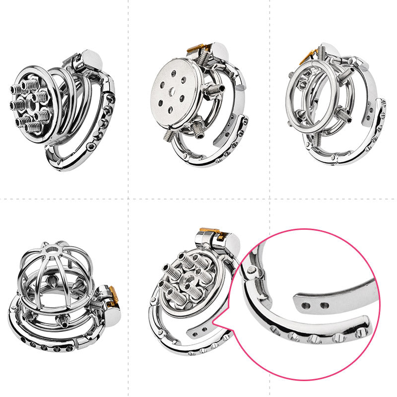 Tortured In Chastity - Spiked Series (Adjustable Hinged Ring)