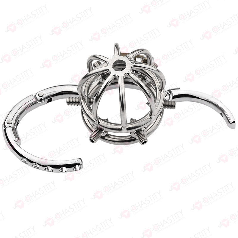 Tortured In Chastity - Spiked Series (Adjustable Hinged Ring)