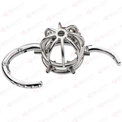 Tortured In Chastity - Spiked Series (Adjustable Hinged Ring)