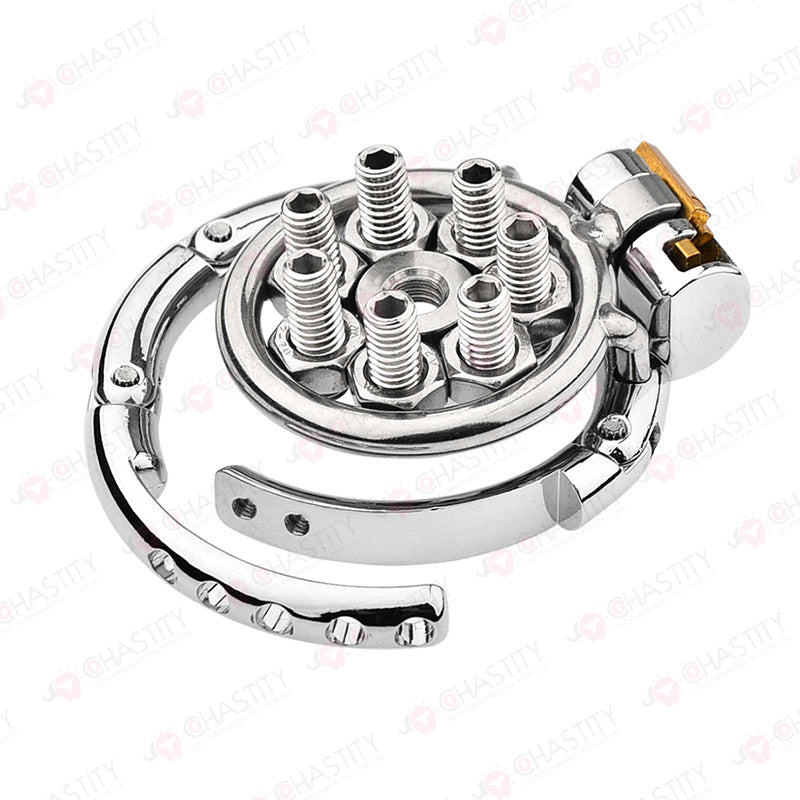Tortured In Chastity - Spiked Series (Adjustable Hinged Ring)
