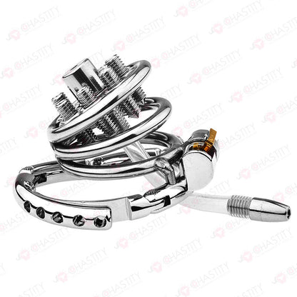 Tortured In Chastity - Spiked Series (Adjustable Hinged Ring)