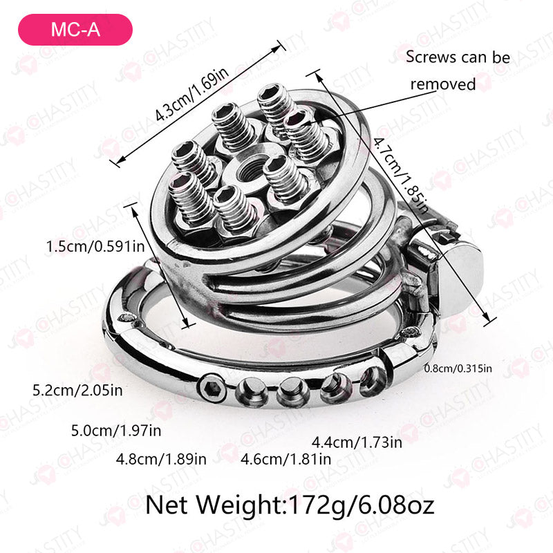 Tortured In Chastity - Spiked Series (Adjustable Hinged Ring)