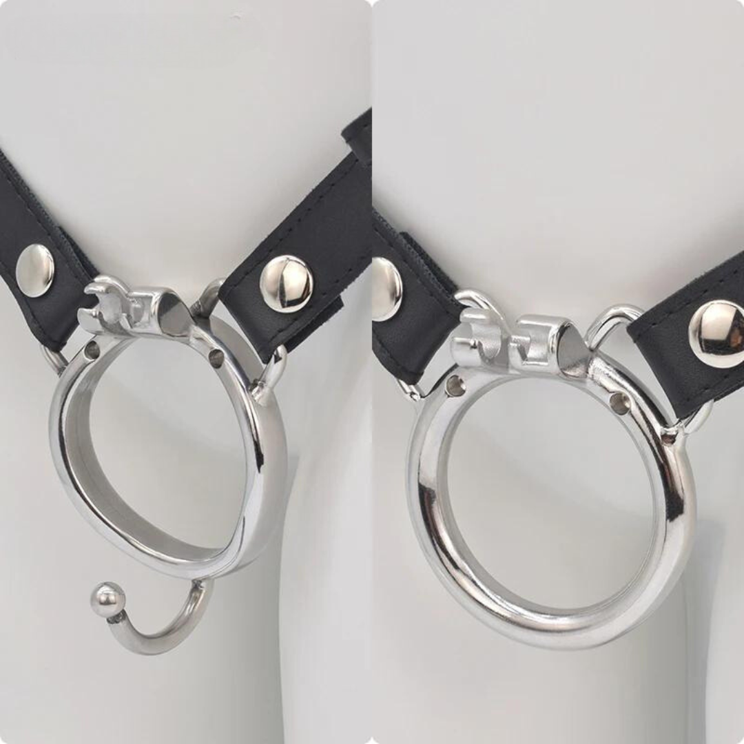 Spiked Chastity Cage For Men with Straps