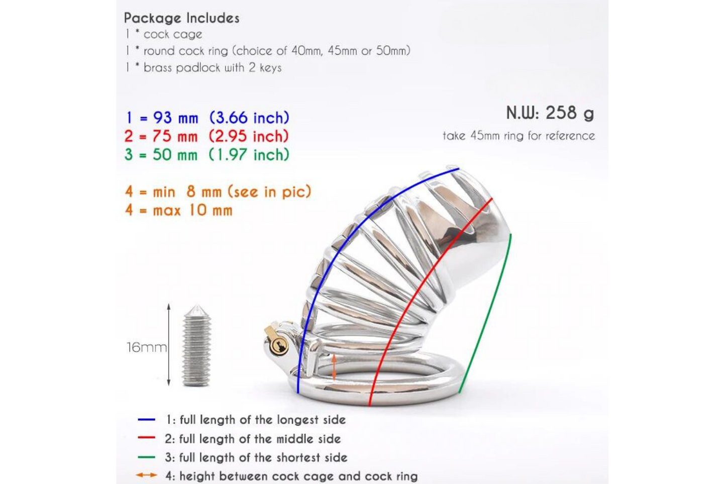 Spiked Chastity Cage For Men with Straps