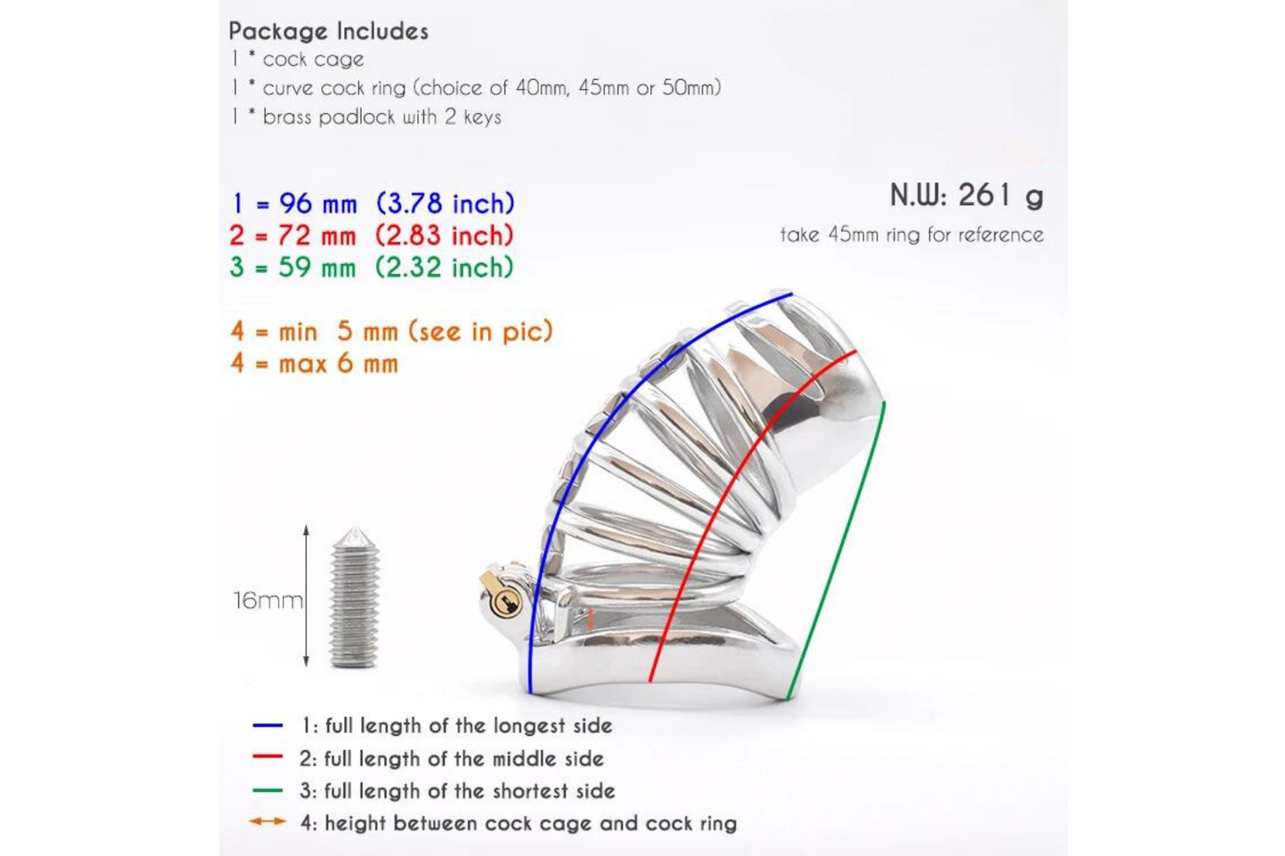 Spiked Chastity Cage For Men with Straps