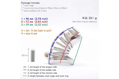 Spiked Chastity Cage For Men with Straps