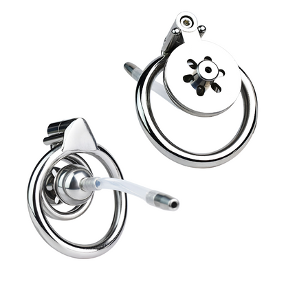 Inverted Chastity Cage with Silicone Urethral Catheter