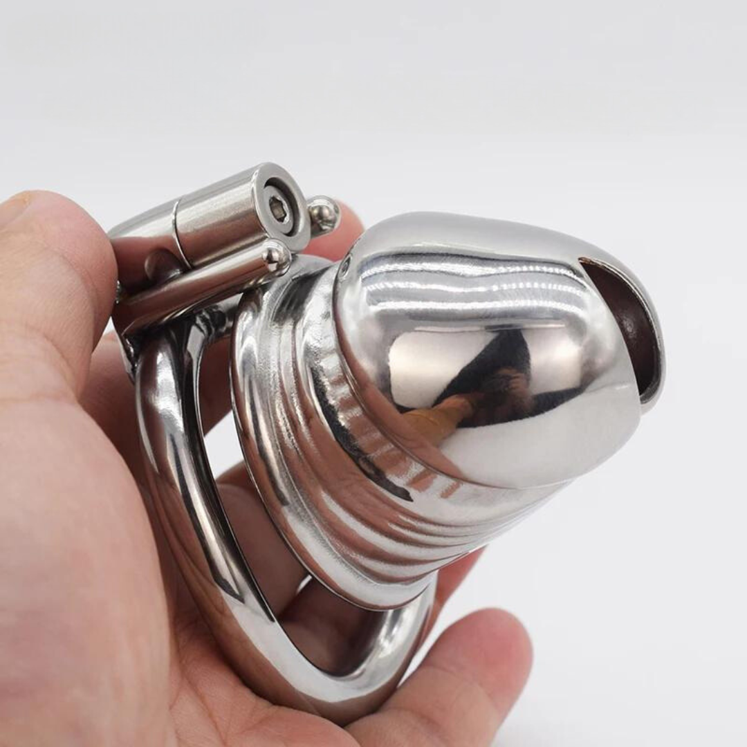 Super Small Metal Penis Chastity Cage with Adjustable PU Belt
