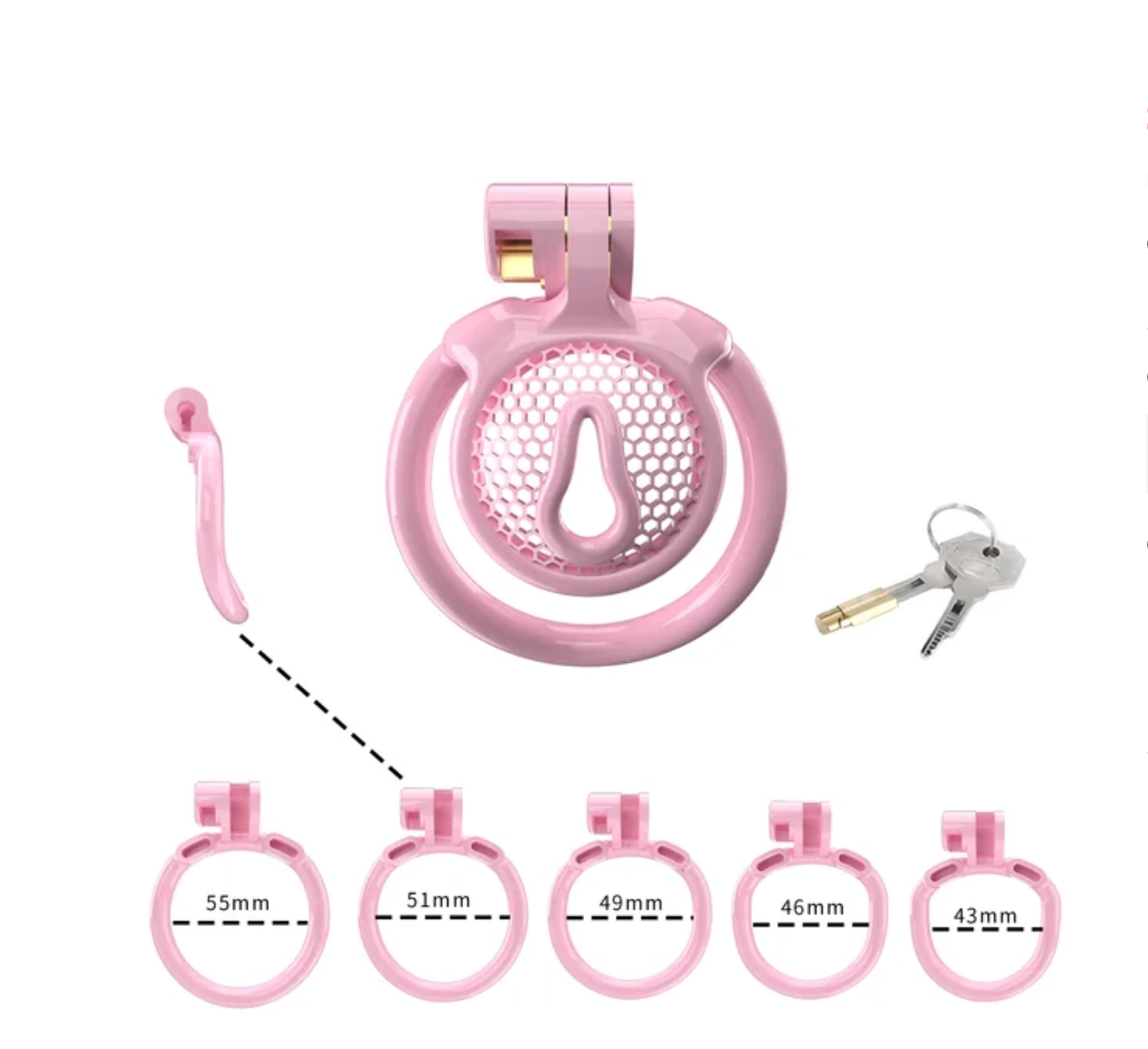 Pussy Shape Flat Pink Chastity Cage