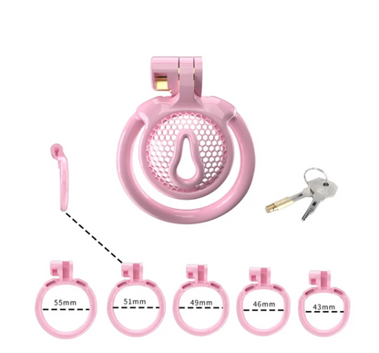 Pussy Shape Flat Pink Chastity Cage