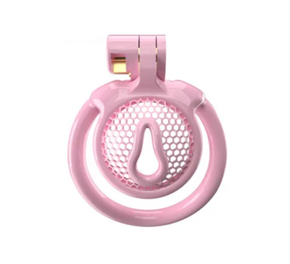 Pussy Shape Flat Pink Chastity Cage