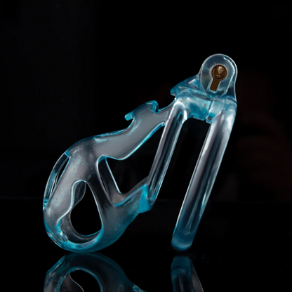 Blue 3D Printed Cobra Chastity Cage