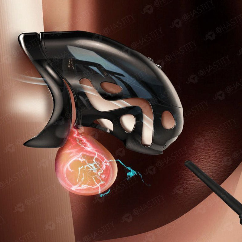 Remote Control Electric Shock Chastity Cage (3 Rings)