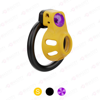 Yellow Chastity Cage With Power Stone