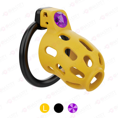 Yellow Chastity Cage With Power Stone