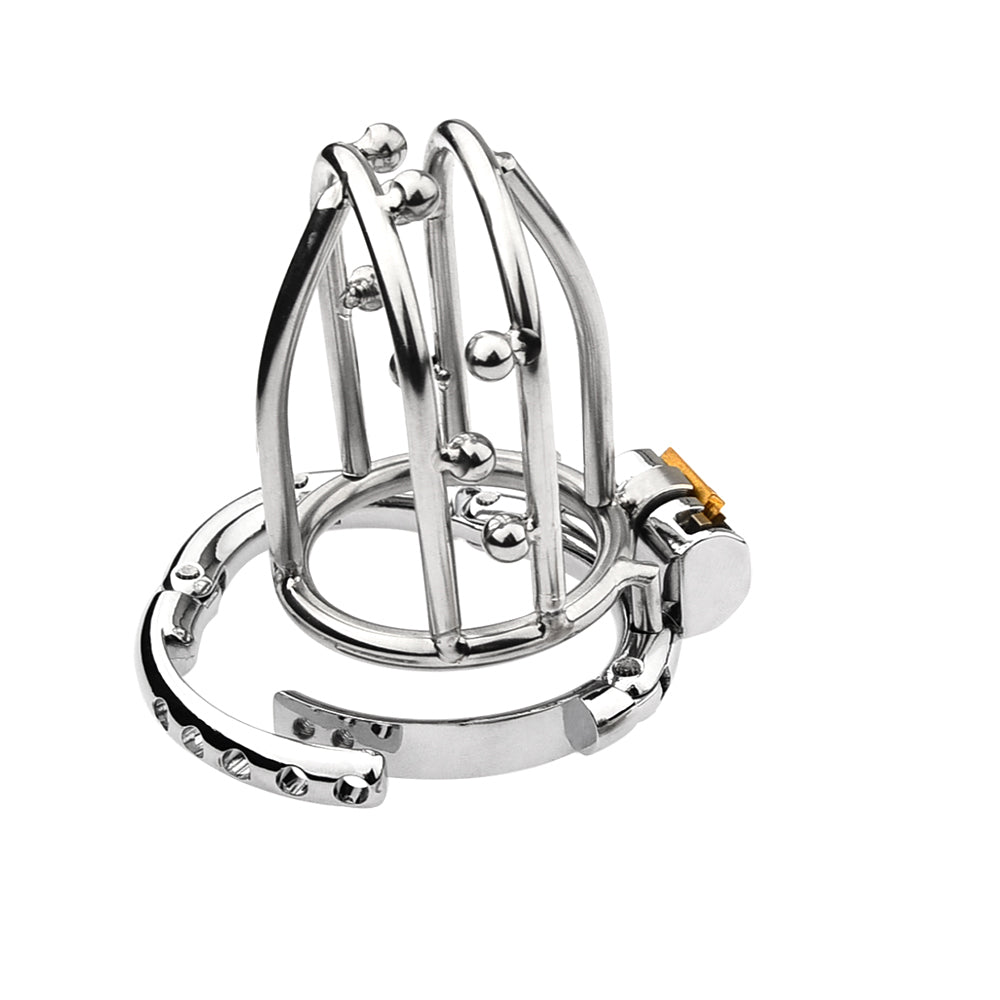 Adjustable Chastity Cage with Beads - 1