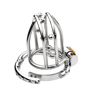 Adjustable Chastity Cage with Beads - 1