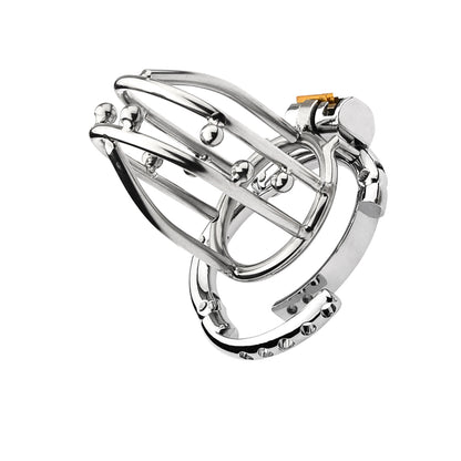 Adjustable Chastity Cage with Beads -3
