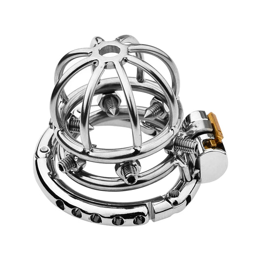Adjustable Chastity Cage With Spikes Removable - 1
