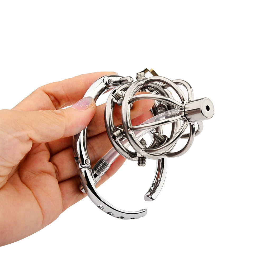 Adjustable Chastity Cage With Spikes Removable - 4