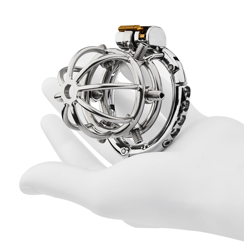 Adjustable Chastity Cage With Spikes Removable - 5