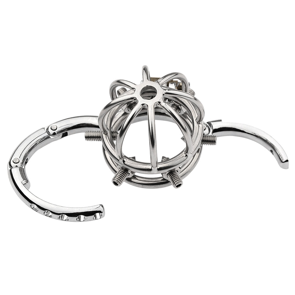 Adjustable Chastity Cage With Spikes Removable - 2