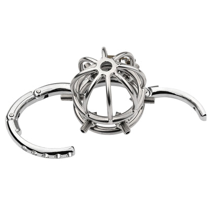 Adjustable Chastity Cage With Spikes Removable - 2