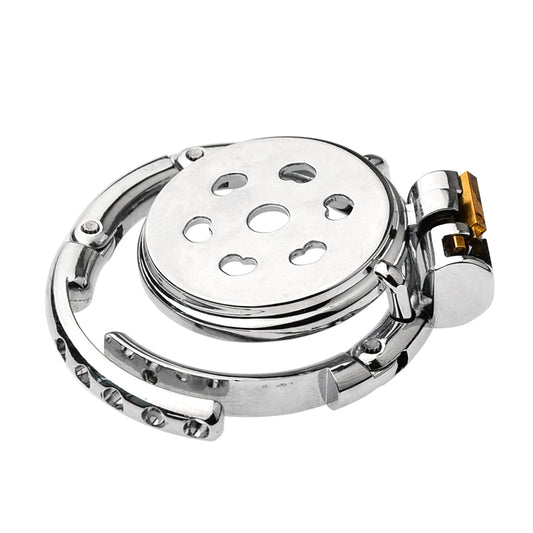 Adjustable Heart Shaped Flat Chastity Cage - 1