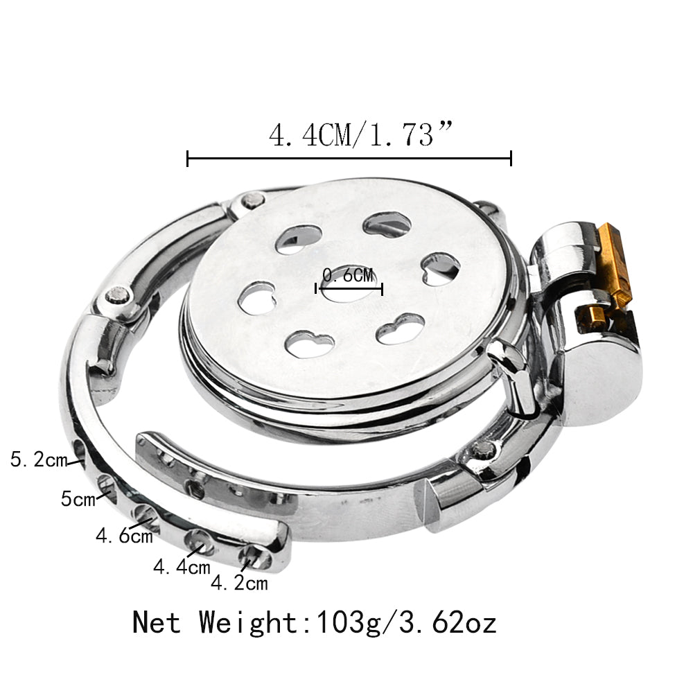 Adjustable Heart Shaped Flat Chastity Cage - 2