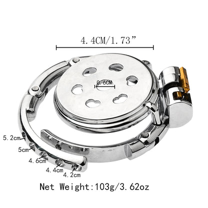 Adjustable Heart Shaped Flat Chastity Cage - 2