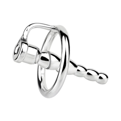Beaded Hollow Urethral Plug With Penis Ring