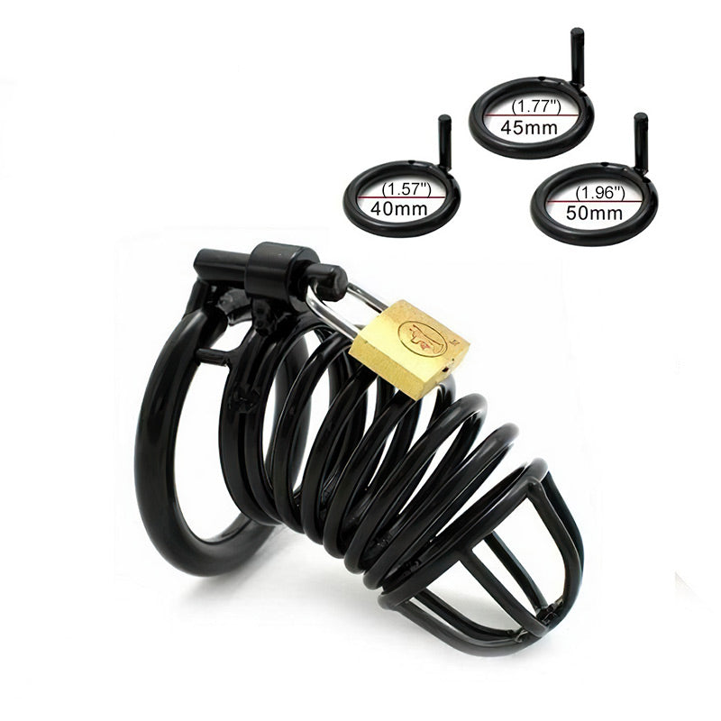 Black Chastity Device (3 Rings)