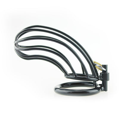 Black Metal Chastity Cage (3 Rings)