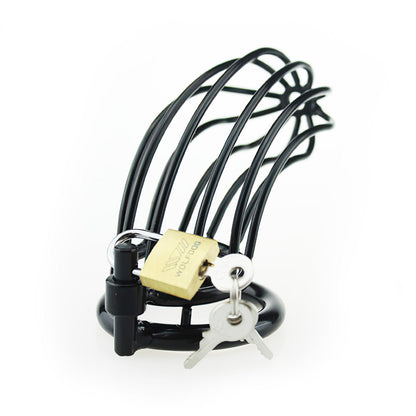Black Metal Chastity Cage (3 Rings)