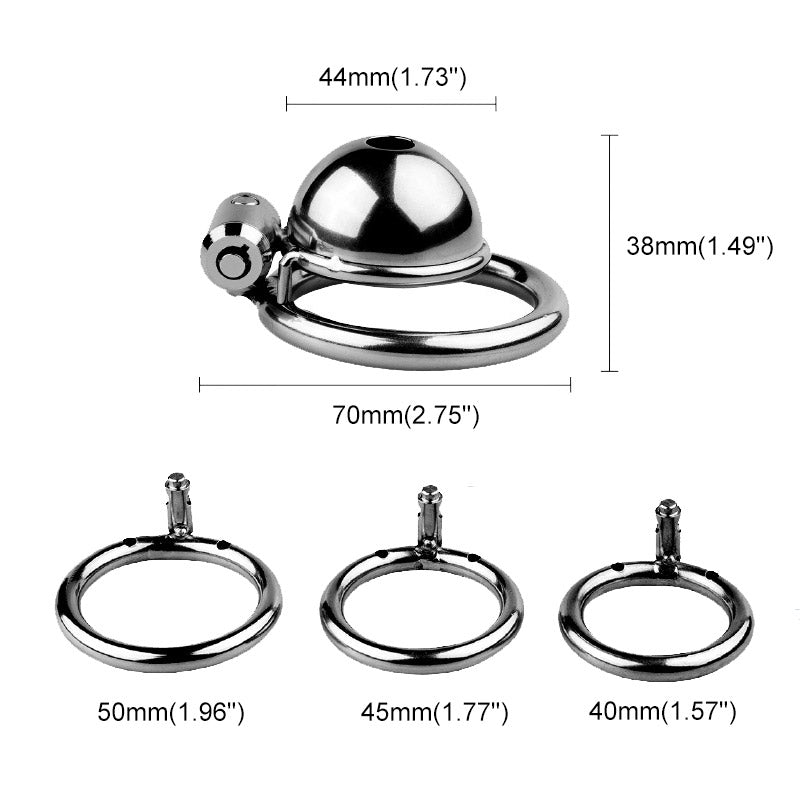 Button Chastity Cage (3 Rings)