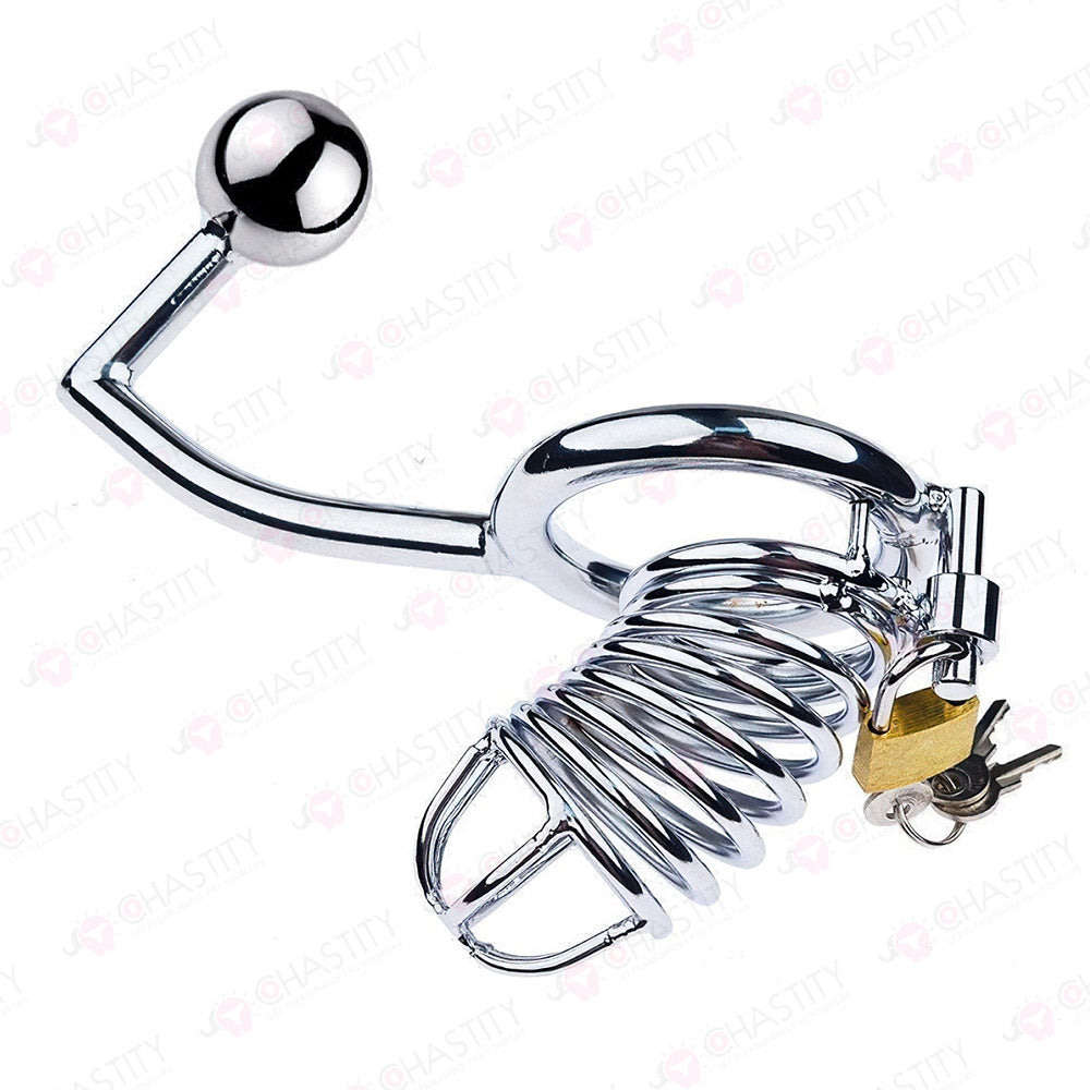 Chastity Cage With Anal Hook