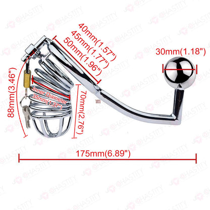 Chastity Cage With Anal Hook