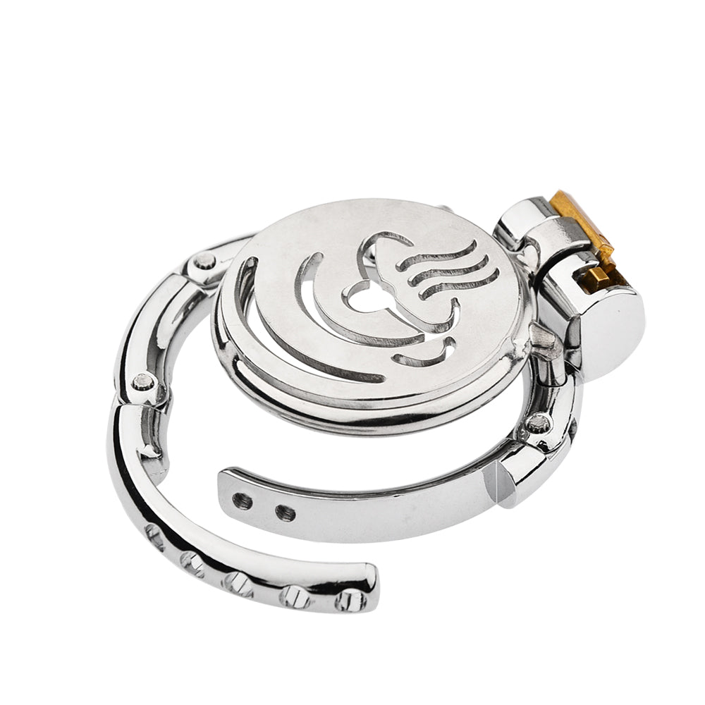Coffee Pattern Flat Adjustable Chastity Cage