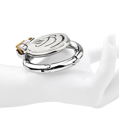 Coffee Pattern Flat Adjustable Chastity Cage 4