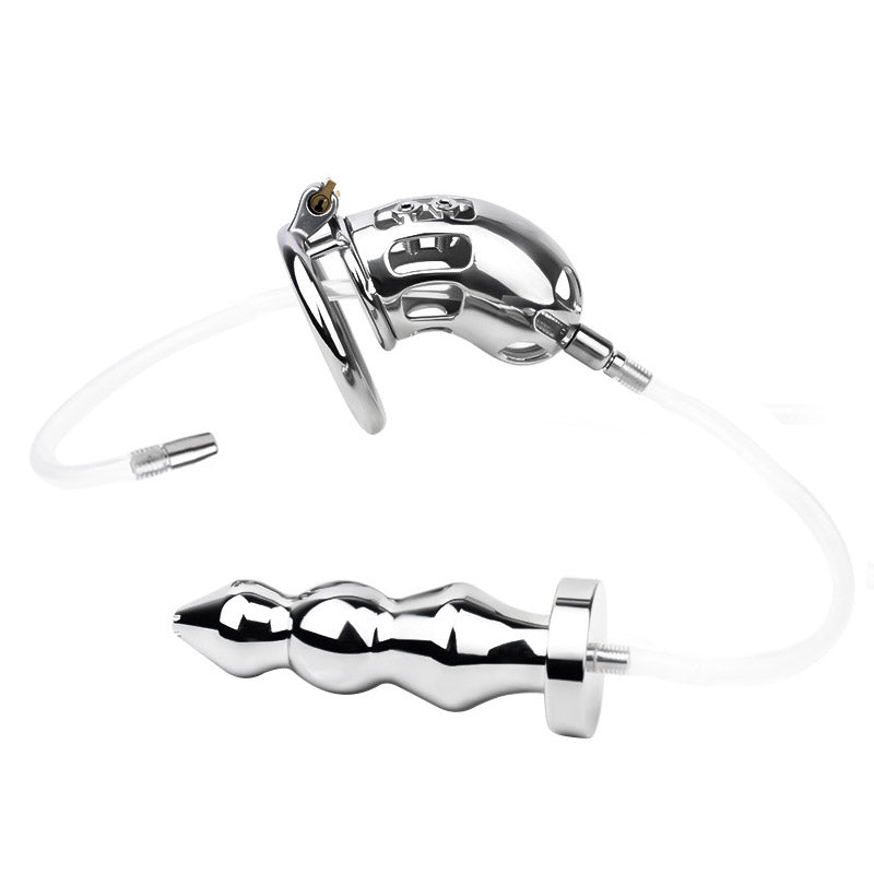 Cruel Male Chastity Device (With Anal Plug)