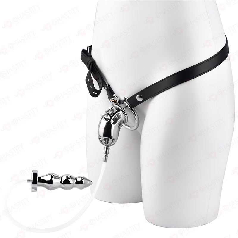 Cruel Male Chastity Device (With Anal Plug)