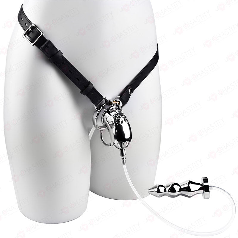 Cruel Male Chastity Device (With Anal Plug)