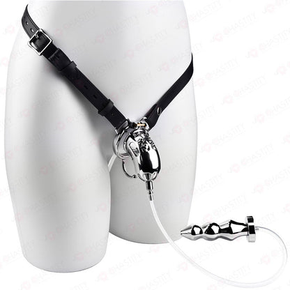 Cruel Male Chastity Device (With Anal Plug)