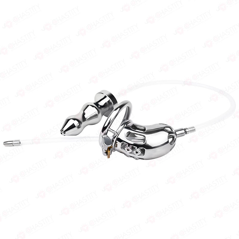 Cruel Male Chastity Device (With Anal Plug)